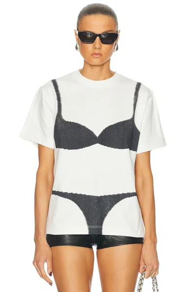 Marc Jacobs Graphic Print Crew Neck Top With Short Sleeves In White