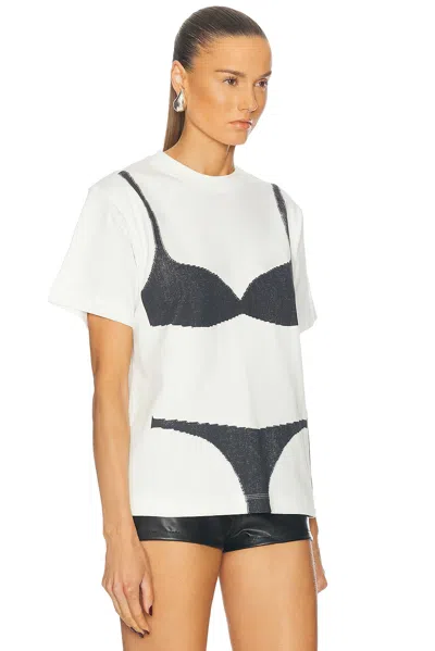 Marc Jacobs Graphic Print Crew Neck Top With Short Sleeves In White