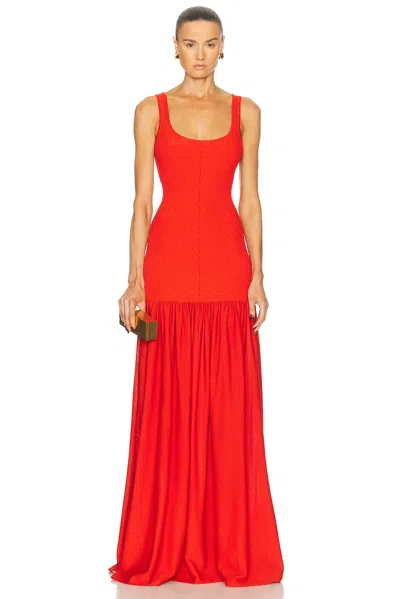 Retroféte Kennedi Knit Drop-waist Dress In Metallic Geranium