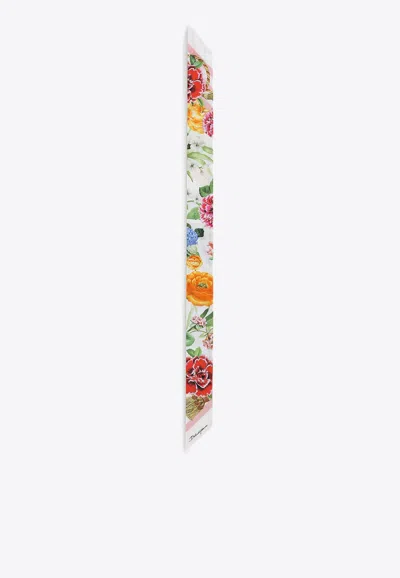 Dolce & Gabbana Polka-dot Print Silk Headscarf In Multicolor
