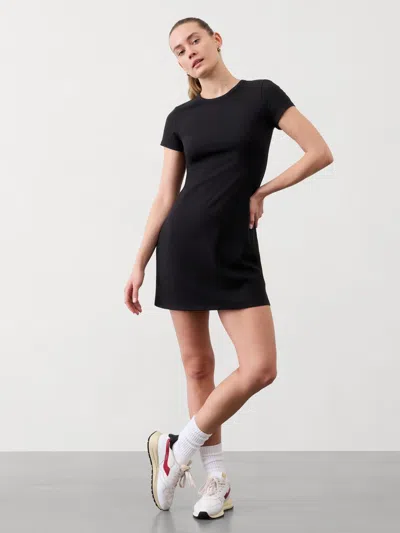 Athleta Signature Rib Tee Dress In Black