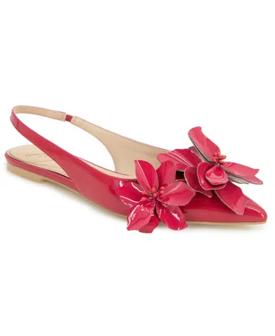 Kenneth Cole New York Women's Tayla Pointed Toe Slingback Flats In Red Patent