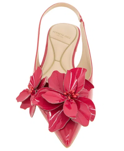 Kenneth Cole New York Women's Tayla Pointed Toe Slingback Flats In Red Patent