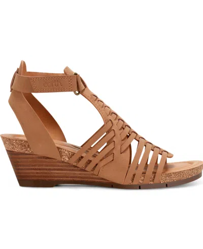 Earth Women's Hattie Fisherman Wedge Sandals In Cognac