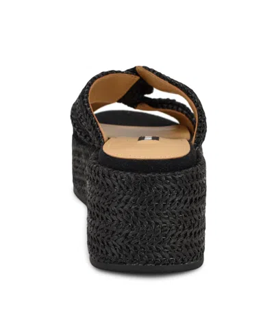Nine West Women's Cerry Woven Platform Wedge Sandals In Black