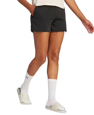 Adidas Originals Women's Essentials Small Logo Fleece Shorts In White