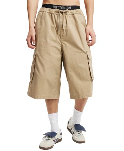 Cotton On Super Baggy Cargo Short In Tan