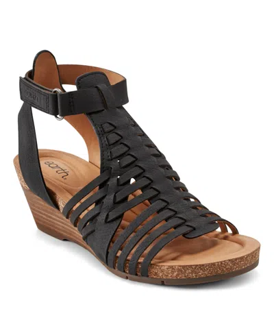 Earth Women's Hattie Fisherman Wedge Sandals In Black