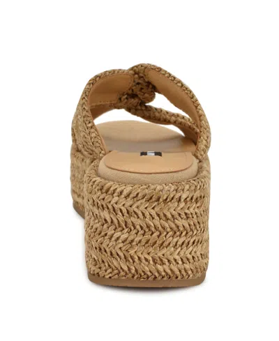 Nine West Women's Cerry Woven Platform Wedge Sandals In Light Natural