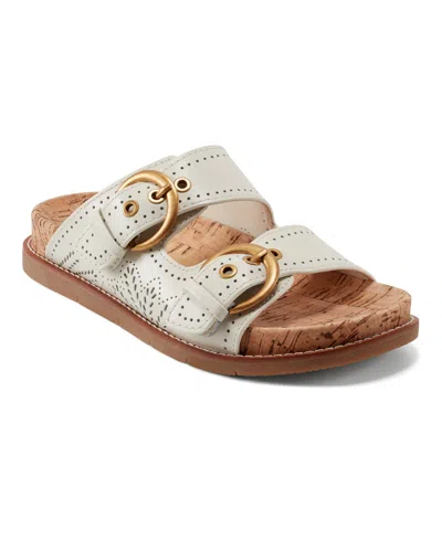 Earth Women's Francii Double Band Flat Slip-on Sandals In Cream Leather