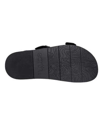 Earth Women's Francii Double Band Flat Slip-on Sandals In Black