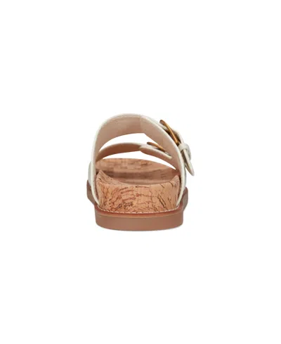Earth Women's Francii Double Band Flat Slip-on Sandals In Cream Leather