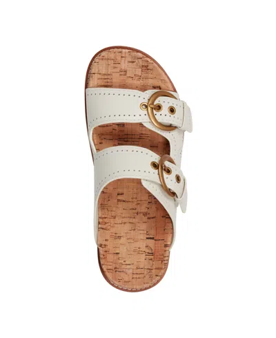 Earth Women's Francii Double Band Flat Slip-on Sandals In Cream Leather