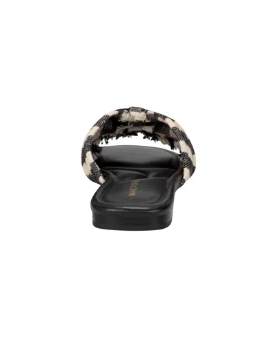 Marc Fisher Women's Orbit Knotted Flat Slide Sandals In Black Stripe