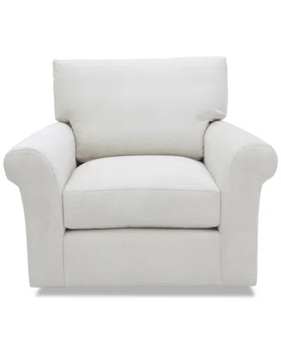 Macy's Reiter Fabric Swivel Accent Chair, Exclusively At  In Linen