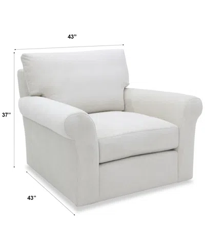 Macy's Reiter Fabric Swivel Accent Chair, Exclusively At  In Linen
