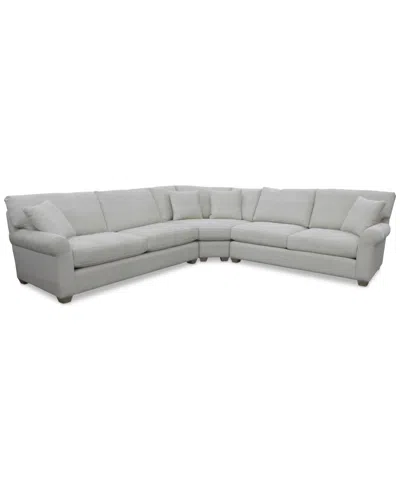 Macy's Reiter Fabric 3-pc. Sectional Sofa, Exclusively At  In Linen