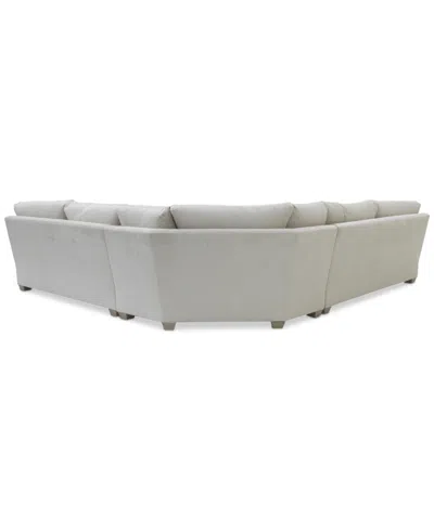 Macy's Reiter Fabric 3-pc. Sectional Sofa, Exclusively At  In Linen
