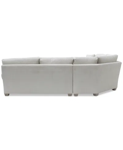 Macy's Reiter Fabric 3-pc. Sectional Sofa, Exclusively At  In Linen