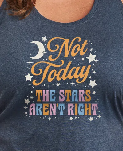 Hybrid Apparel Plus Size Not Today Stars Aren't Right Graphic Tank Top In Blue