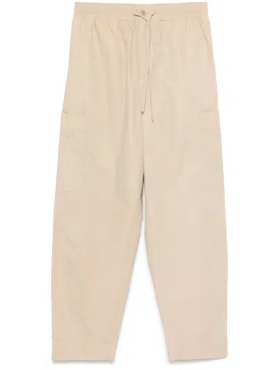 Kenzo Solid Color Lightweight Cotton Cargo Pants In Neutrals