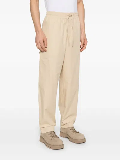 Kenzo Solid Color Lightweight Cotton Cargo Pants In Neutrals