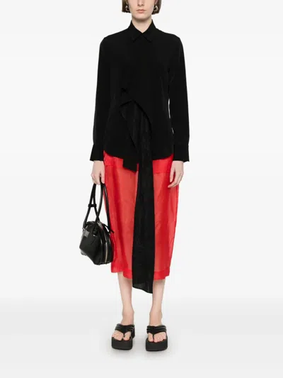 Yohji Yamamoto Drape-panel Shirt In Black