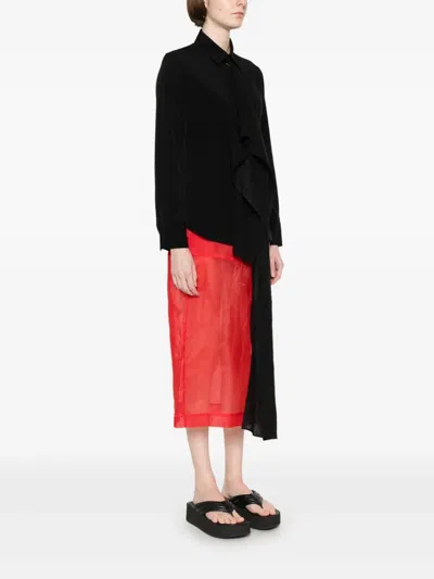 Yohji Yamamoto Drape-panel Shirt In Black