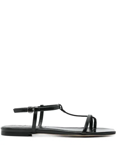 Aeyde Ella Leather Sandals In Black