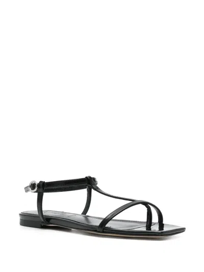 Aeyde Ella Leather Sandals In Black