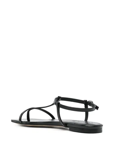 Aeyde Ella Leather Sandals In Black