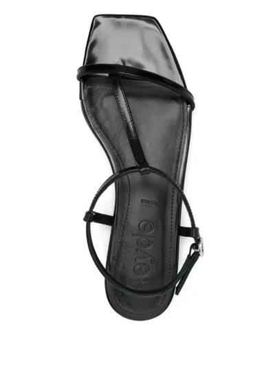 Aeyde Ella Leather Sandals In Black
