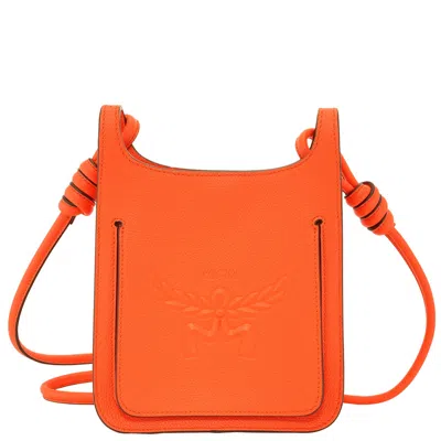 Mcm Logo Shoulder Bag In Orange