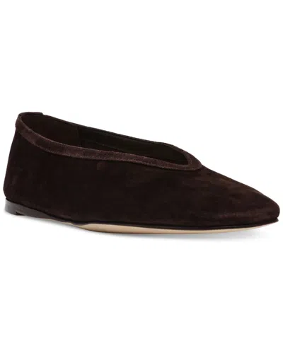 Steve Madden Leni Flat In Chocolate Suede