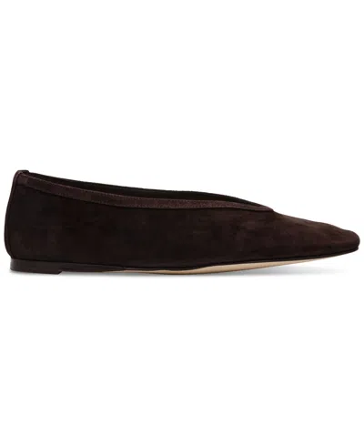 Steve Madden Leni Flat In Chocolate Suede