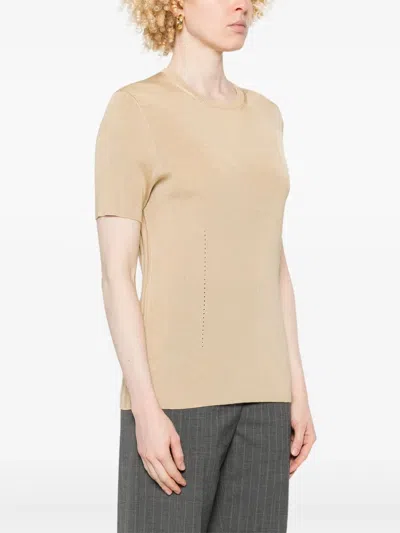 Joseph Ribbed T-shirt In Neutrals