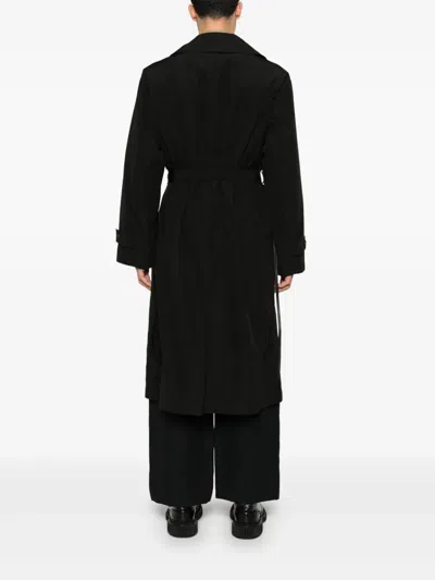 Stein Windproof Double-breasted Trench Coat In Black