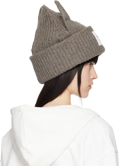 Charles Jeffrey Loverboy Gray Supersized Chunky Ears Beanie In Grey