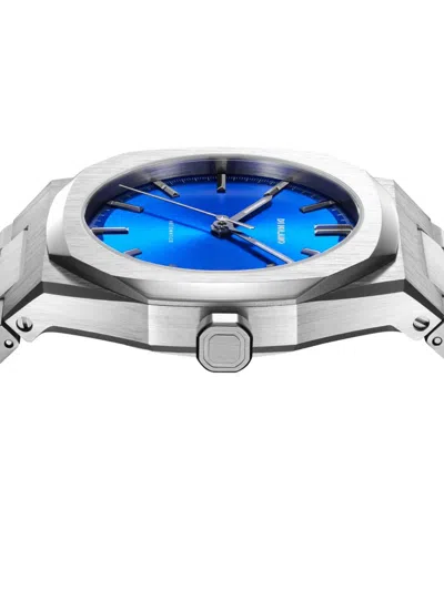 D1 Milano Blue Geo Ultra Thin Bracelet 40mm Stainless Steel Quartz Watch