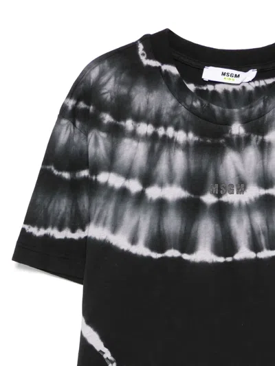 Msgm Tie-dye T-shirt In Black