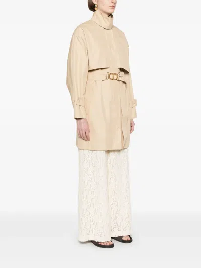 Twinset Belted Coat In Neutrals