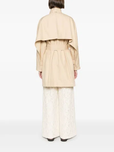 Twinset Belted Coat In Neutrals