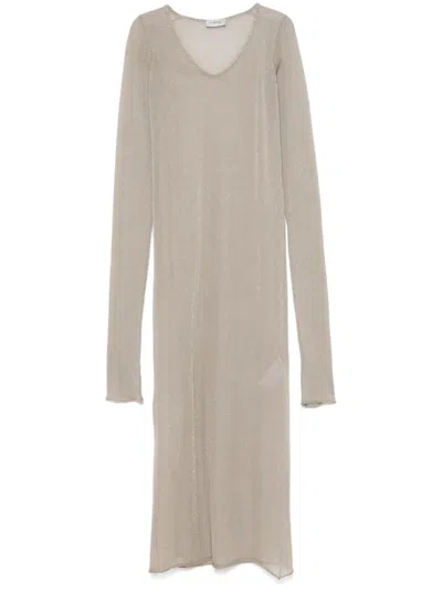 交织棉中长连衣裙