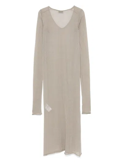 交织棉中长连衣裙