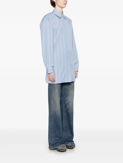 Etro Knotted Button-up Striped Shirt In Multicolor