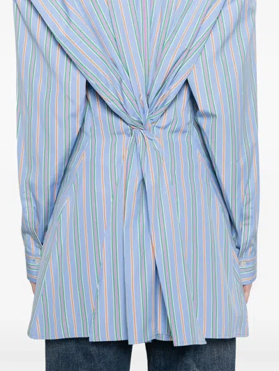 Etro Knotted Button-up Striped Shirt In Multicolor