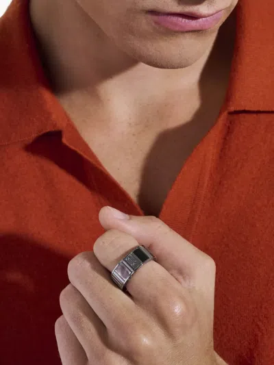 John Hardy Carved-chain Ring In Silver