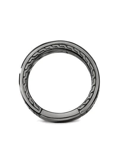 John Hardy Carved-chain Ring In Silver