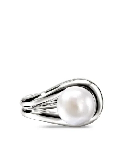 John Hardy Surf Silver Ring With Freshwater Pearl In Sterling Silver