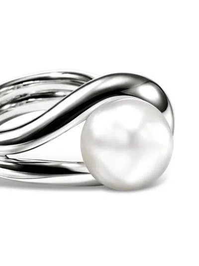 John Hardy Surf Silver Ring With Freshwater Pearl In Sterling Silver
